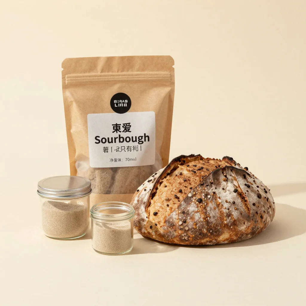 A rye sourdough starter kit on a warm background