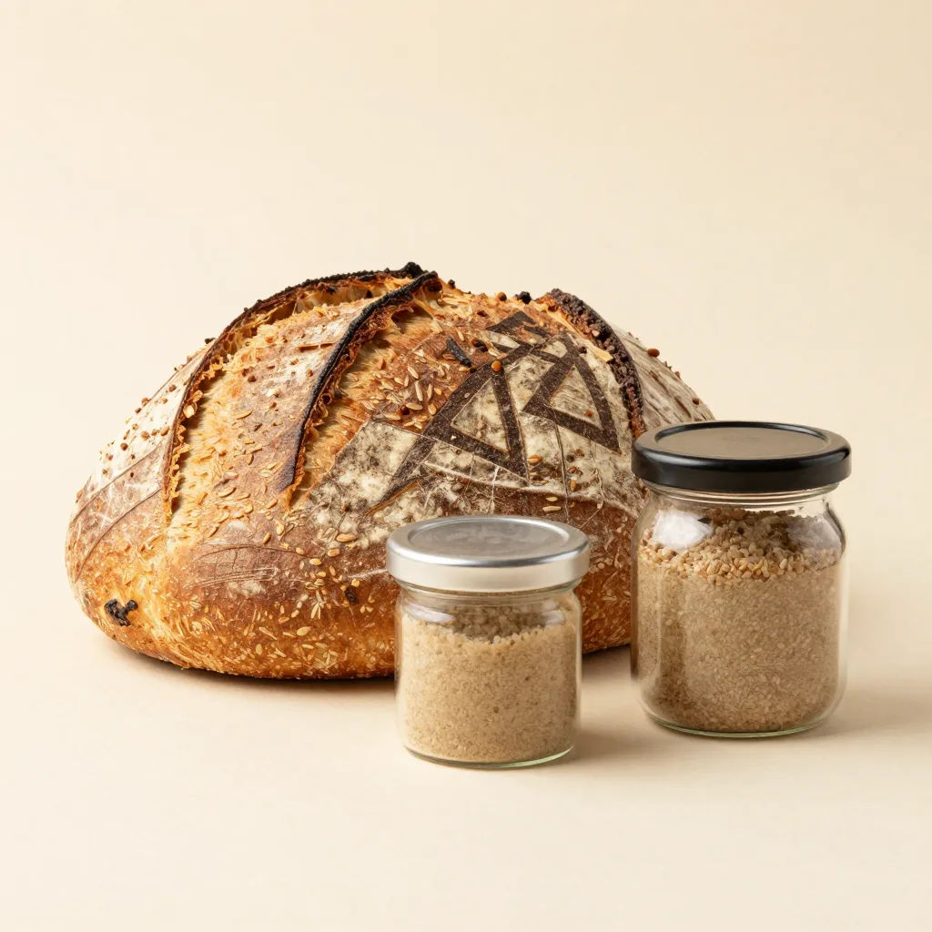A whole-grain sourdough starter kit on a warm background