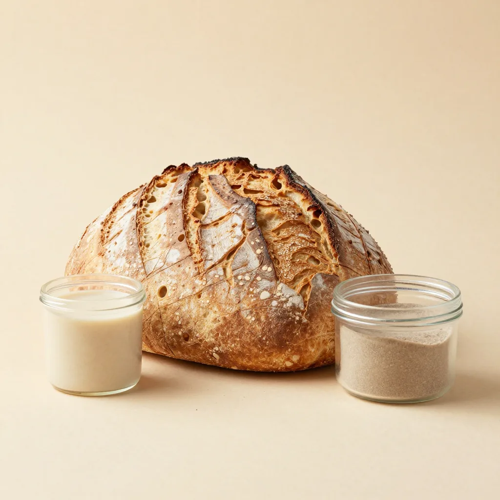 A beginner sourdough starter kit on a warm background
